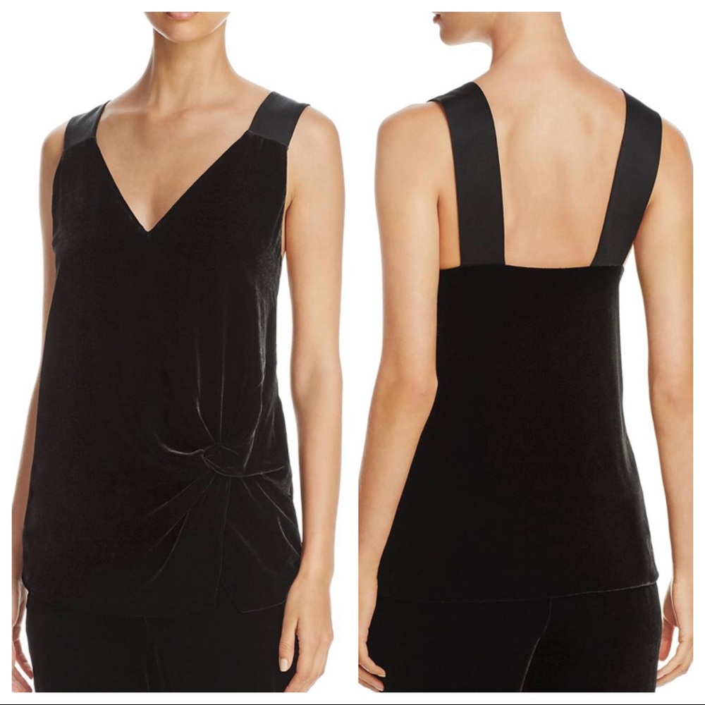 HUGO BOSS WOMENS IKARIA VELVET V-NECK DRESS TOP